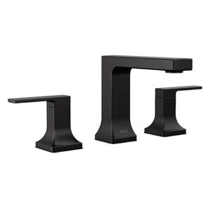 Delta Velum Matte Black Widespread 2-Handle WaterSense Bathroom Faucet w/Drain